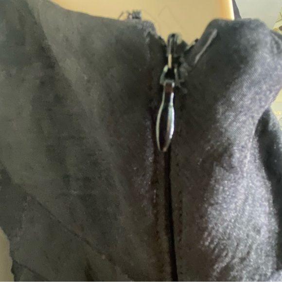 London Style Nights Asymmetrical One Strap Ruffled Dress 12 Black Knee Length - Picture 9 of 14